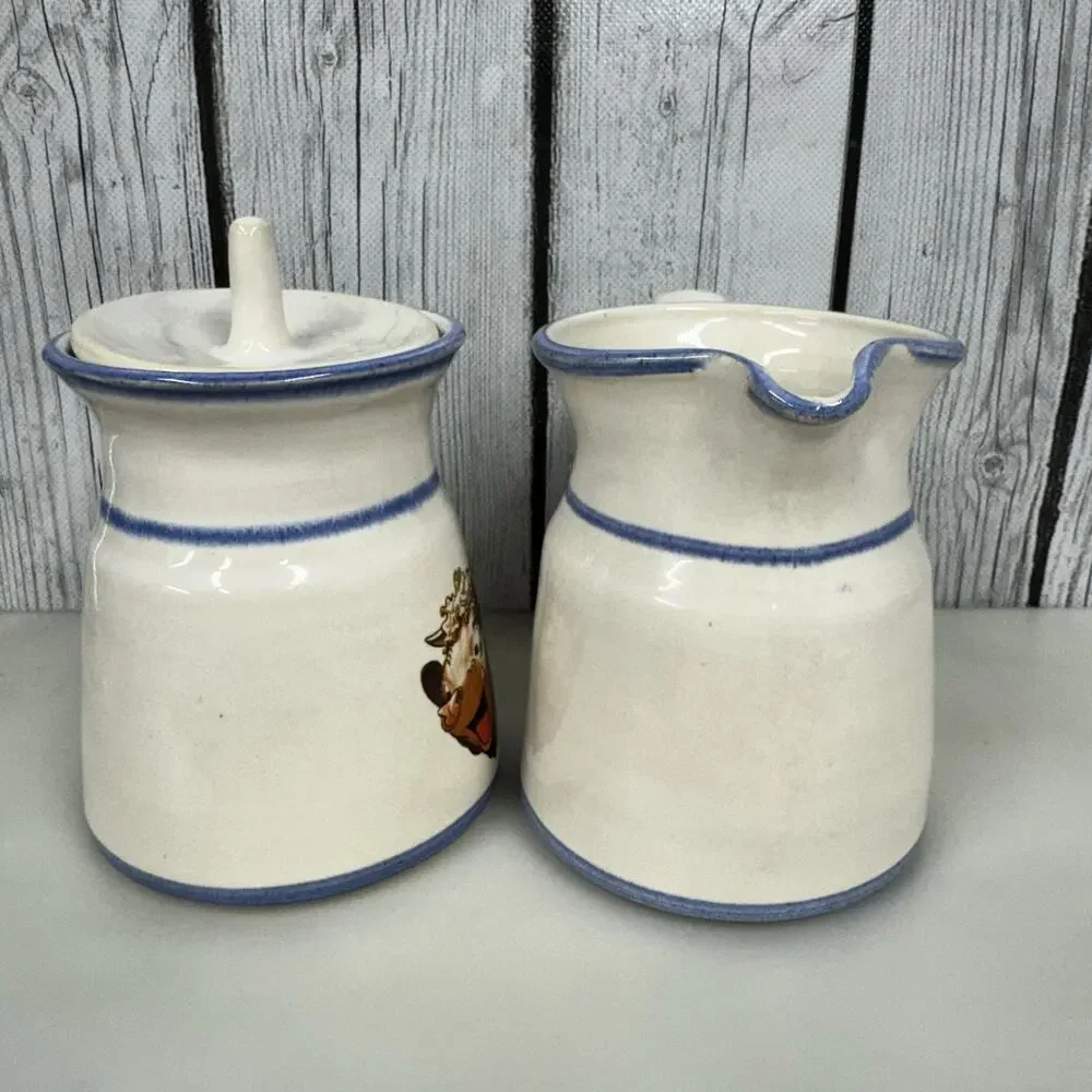 Elsie & Elmer Cream & Sugar Set Ceramic - Unmarked